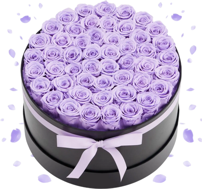 Vevor Preserved Roses Box 50 Lavender Purple Forever Flowers New