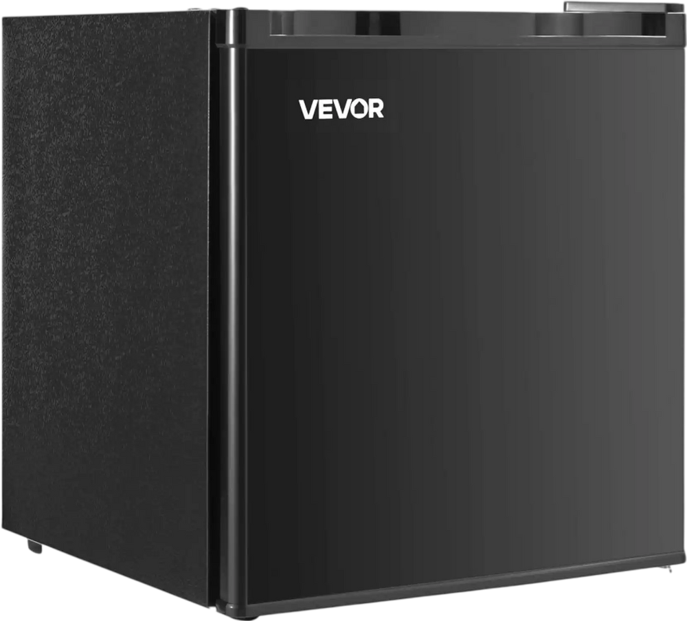 VEVOR Mini Fridge, 1.6 Cu.Ft, Single Door Compact Refrigerator, Adjustable Temperature, Metal Shelf, Energy Efficient Small Refrigerator, Reversible Door, Low Noise, for Bedroom Dorm Office, Black