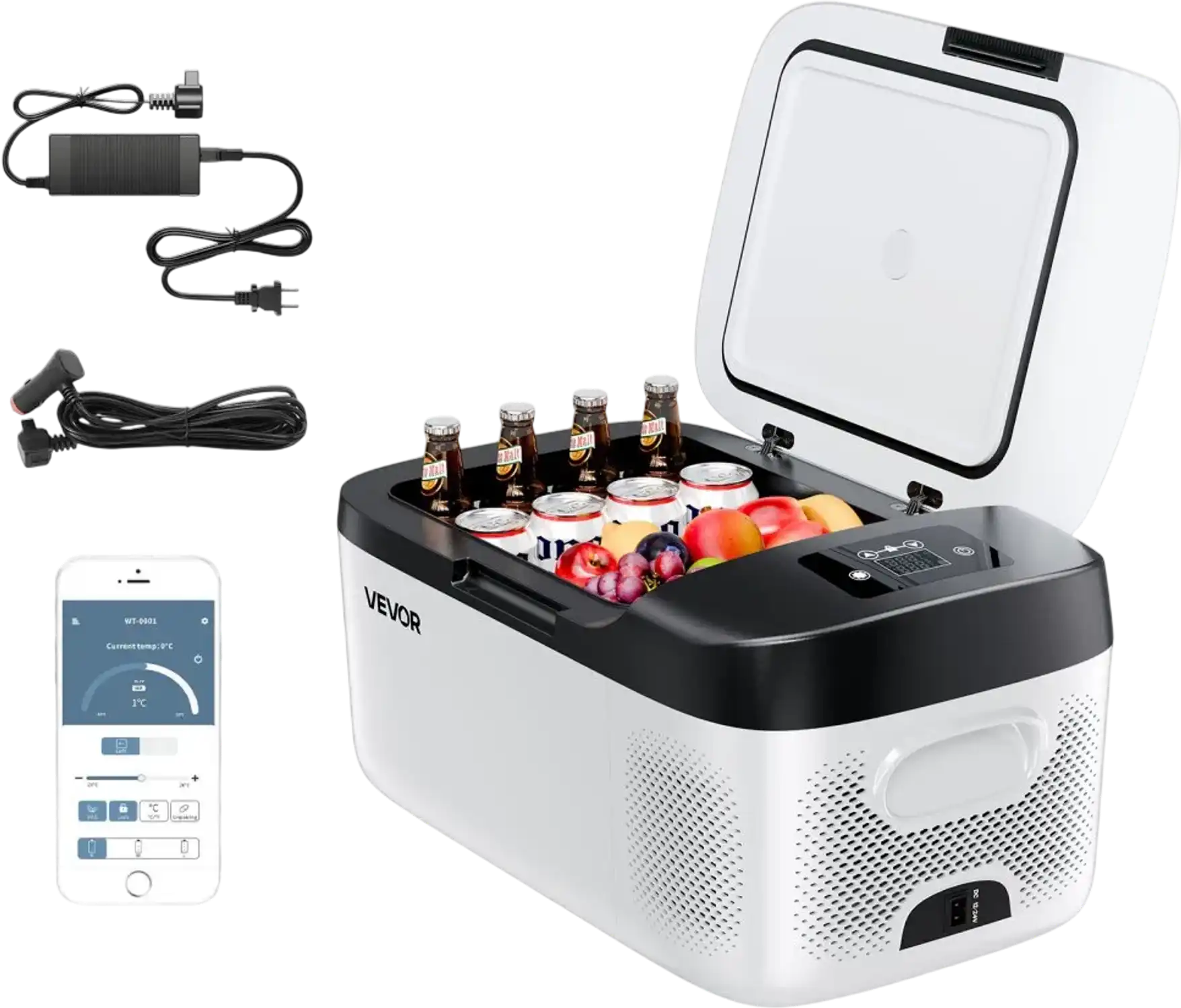 Vevor Car Refrigerator Portable 16 QT Electric Cooler with App Control New