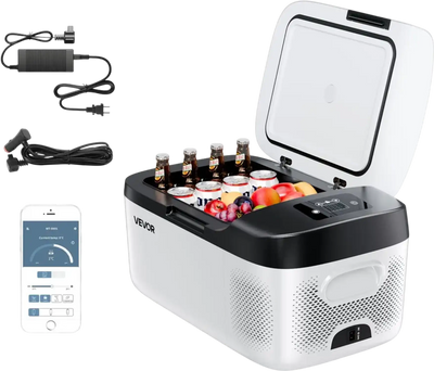 Vevor Car Refrigerator Portable 16 QT Electric Cooler with App Control New