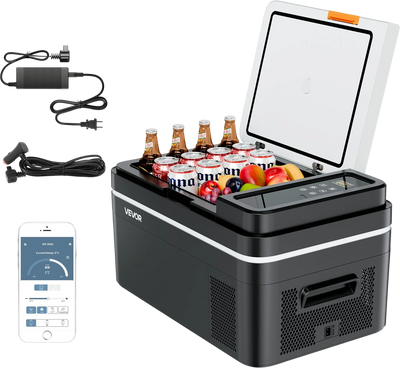 Vevor Car Refrigerator 23 Qt. -4°F to 68°F Single Zone with App Control DC 12/24V AC 100-240V New