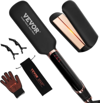 VEVOR Titanium Hair Straightener, 2-inch - Features Infrared, Negative Ions, Dual Voltage (110V/240V), LCD Screen & 11 Temperature Settings, Ideal for Salon, Home & Travel