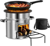 VEVOR Camping Rocket Stove, Wood Burning Portable Rocket Stove with Carrying Bag for Backpacking, Stainless Steel, Single Door, Burn Wood, Twigs or Sticks for Outdoor Cooking, Backyard, Camp Cooking