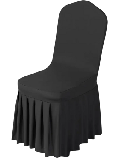 VEVOR 30 Pcs Black Chair Covers, Polyester Spandex Chair Cover, Stretch Slipcovers for Wedding Party Dining Banquet Flat-Front Chair Covers, Fits Chair Measures up to 20.08 x 17.72 x 37.4 inch