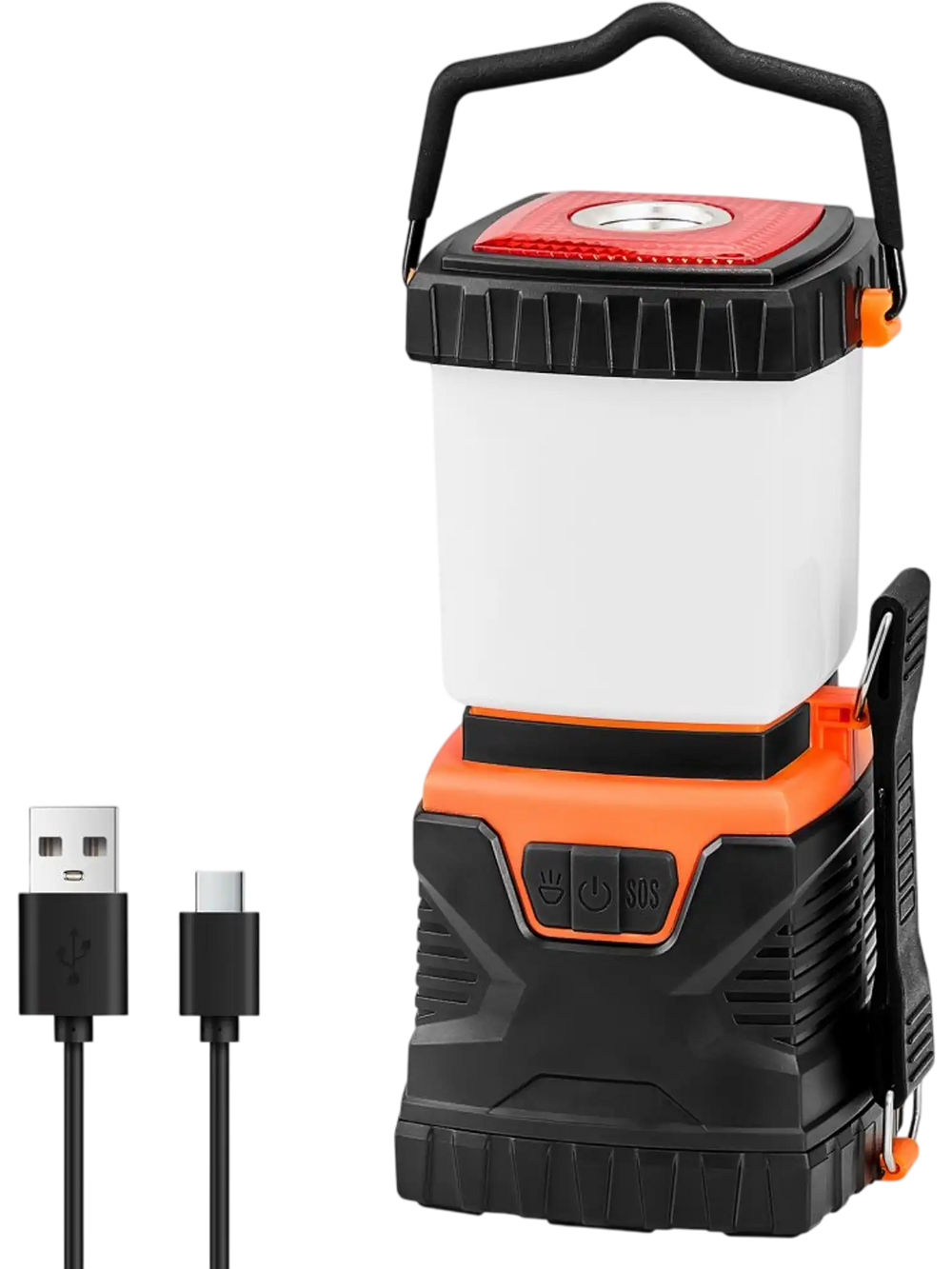 VEVOR LED Camping Lantern, All-in-one, 1000LM, 360° Illumination, 4 Lighting Modes, Rechargeable Outdoor Flashlight, USB Charging, Durable Robust Light, Ideal for Hiking Fishing Outages Car Repairs