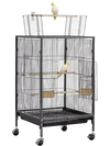 VEVOR Bird Cage, 18 x 18 x 30 inch, Open Flat Top, Wrought Iron Bird Flight Cage with Perches, Slide-Out Tray and Plastic Feeders, Casters, for Parrot, Blue Tit, Cockatiel, Canary, Budgerigar, Conure