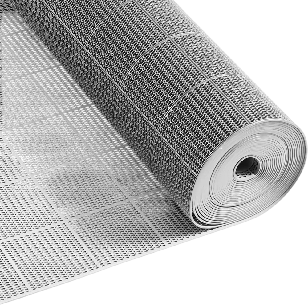 VEVOR Drainage Mat, 3 x 50 ft, PVC Non Slip Commercial Floor Mat, Wet Area Water Drain Splash Matting Hollow Doormat Roll, for Outdoor Indoor Restaurant Swimming Pool Patio Bathroom Washroom, Gray