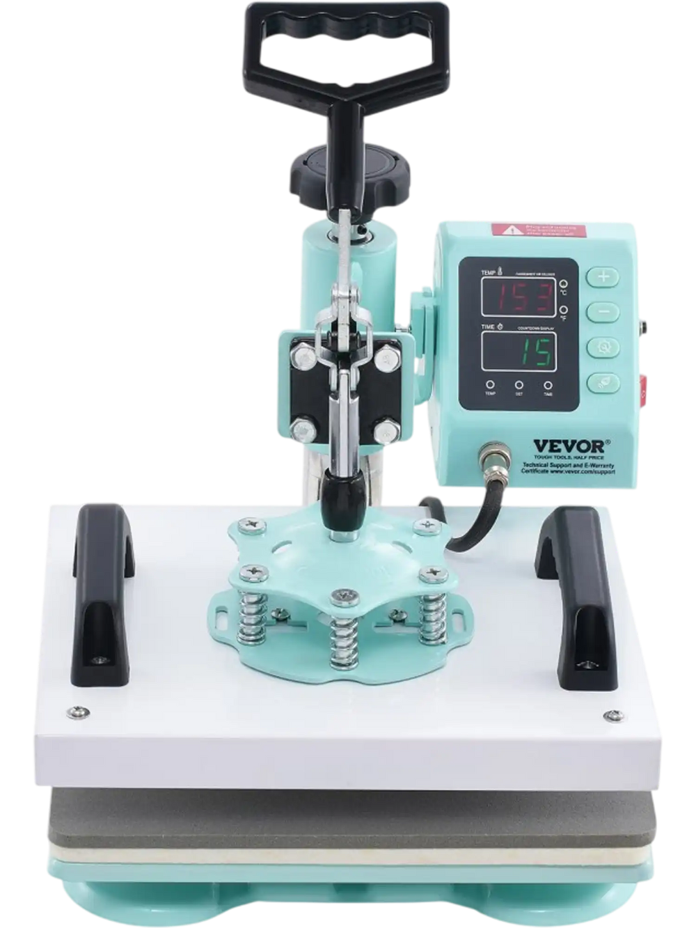 VEVOR Heat Press, 12 x 10inch Heat Press Machine, 360° Swing Away T-Shirt Pressing Machine, Fast and Even Heating, Digital Precise Control, Heat Transfer Machine for T-Shirts/Pillows/Bags, Green