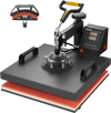 VEVOR Heat Press Machine 15 x 15 Inch 2 in 1 Heat Transfer Machine Black, for T-Shirts/Hats/Caps, with Hat Press, 360° Swing Away T-Shirt Pressing, Digital Precise Control, Fast and Even Heating