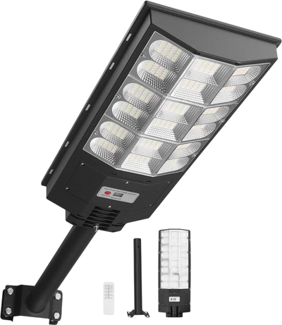 VEVOR 12000W Solar Street Light Outdoor, 900000LM, Commercial Parking Lot Light Dusk to Dawn, LED Flood Security Lamp with Motion Sensor, IP65 Waterproof Wide Angle Outdoor Lighting, for Driveway Yard