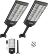 VEVOR 8000W Solar Street Lights Outdoor, 450000LM, Commercial Parking Lot Lights Dusk to Dawn, LED Flood Security Lamp with Motion Sensor, IP67 Waterproof Outdoor Lighting, for Driveway Yard, 2 Pack
