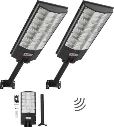 Vevor Solar Street Light 8000W 450000LM Dusk-to-Dawn LED Security Lamp 2-Pack New