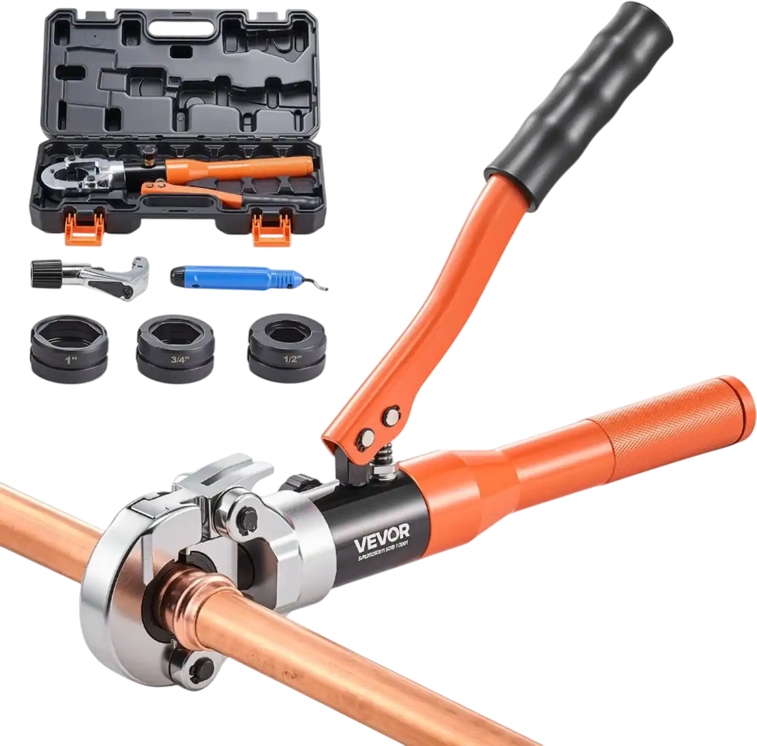 Vevor Copper Pipe Crimping Tool Hydraulic Press Tool with 3 Jaws New