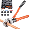 VEVOR Copper Pipe Crimping Tool, Hydraulic Driven Press Tool with 1/2" 3/4" 1" Jaws for VUS Type Copper Tube & 3/8", 1/2", 5/8", 3/4", 1" Jaws for ASTM F1807 PEX Pipe Copper Ring - with Carrying Case