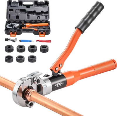 VEVOR Copper Pipe Crimping Tool, Hydraulic Driven Press Tool with 1/2