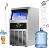 VEVOR Commercial Ice Maker Machine, 150 lbs/24h with 30 lbs Storage Capacity, Built-in/Freestanding/Under Counter, Stainless Steel Ice Maker with LED Display & Self-Cleaning, for Home Bar Restaurant