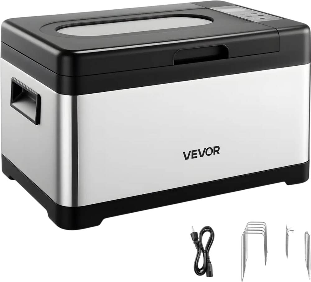 VEVOR Sous Vide Cooker, 800W Sous-Vide Machine, Suveed Cooking Machine with LED Digital Display, Glass Lid, Precise Temperature & Timer Control, for Family & Friends, All-in-One Sous Vide Pot