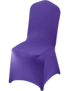 VEVOR 50 Pcs Purple Chair Covers, Polyester Spandex Chair Cover, Stretch Slipcovers for Wedding Party Dining Banquet Flat-Front Chair Covers, Fits Chair Measures up to 20.08 x 17.72 x 37.4 inch