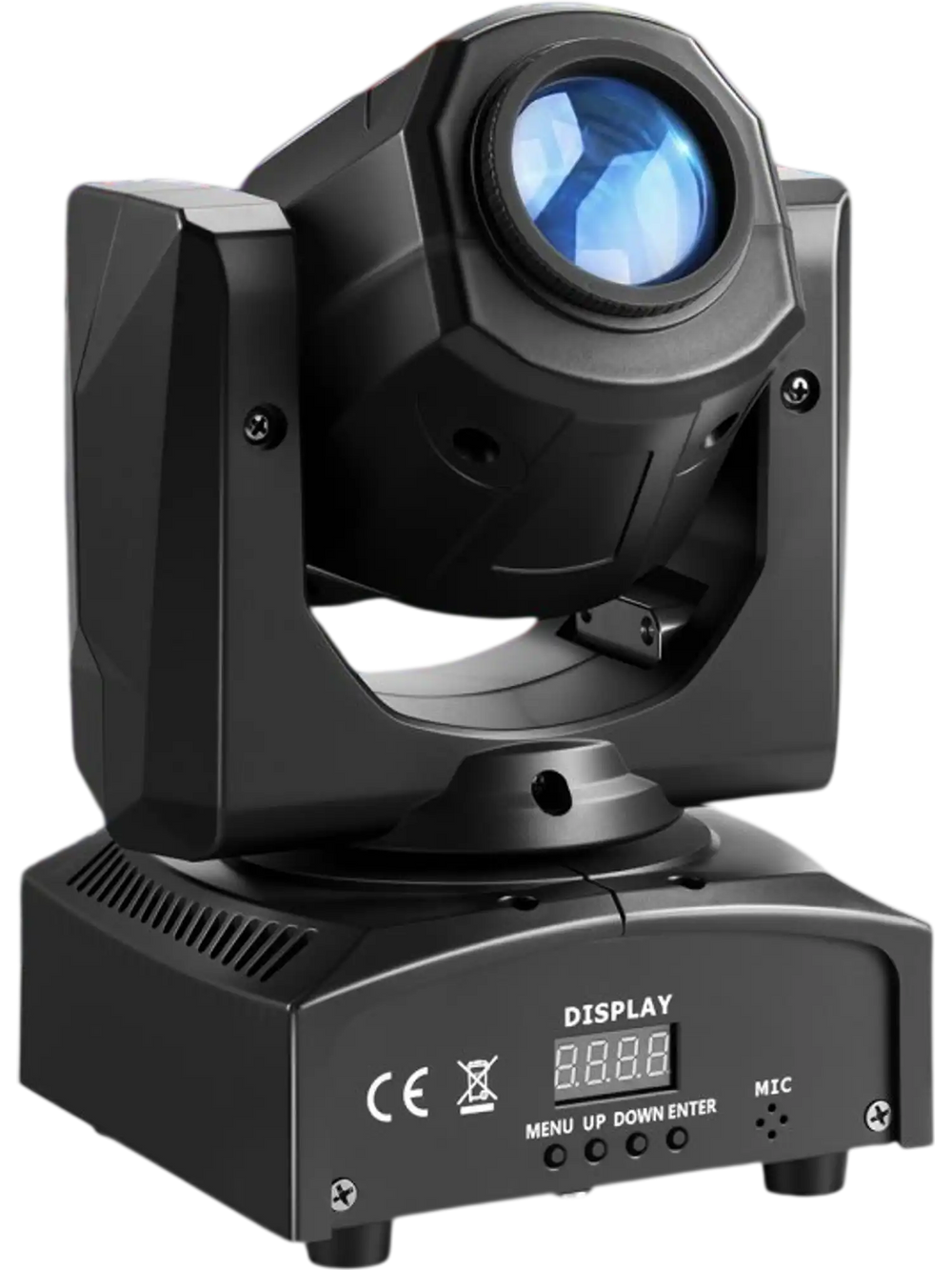 VEVOR LED Moving Head Light, 30W RGB Stage Light DJ Lighting Black 1 Pack, Spotlight for Weddings, Parties, Events, Live Show, 8 Gobos & 8 Color, 540° Pan & 270° Tilt, DMX Control, Sound Activated
