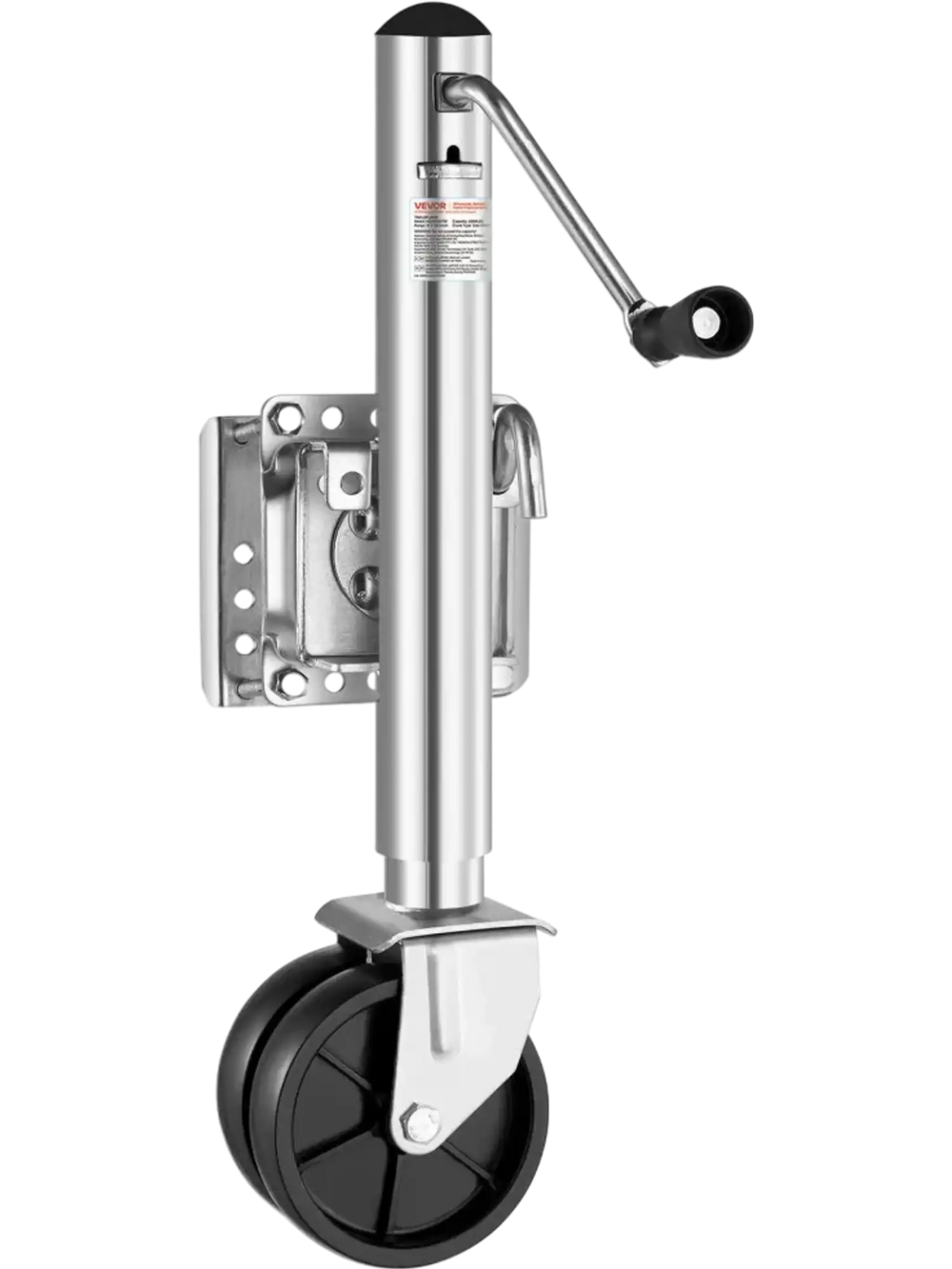 VEVOR Trailer Jack with Wheel, 2000 lbs Load Capacity, Heavy Duty Swivel Boat Trailer Jack with PP Single Wheel & Ergonomic Handle, 12-inch Lift, Fit for RVs, Boats, Horse Trailers, Utility Trailers