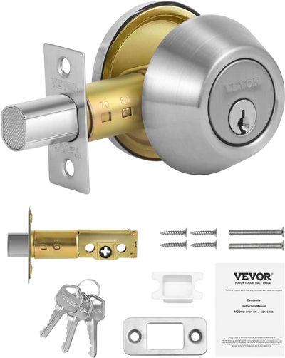 Vevor Deadbolt Lock Single Cylinder Satin Nickel New