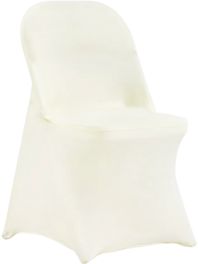 VEVOR Stretch Spandex Folding Chair Covers, Universal Fitted Chair Cover, Removable Washable Protective Slipcovers, for Wedding, Holiday, Banquet, Party, Celebration, Dining (30PCS Ivory White)