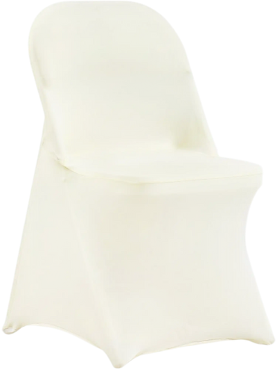VEVOR Stretch Spandex Folding Chair Covers, Universal Fitted Chair Cover, Removable Washable Protective Slipcovers, for Wedding, Holiday, Banquet, Party, Celebration, Dining (50PCS Ivory White)
