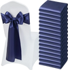 VEVOR Satin Chair Sashes Bows, 50PCS Chair Ribbon Ties Back Sash, 7 x 108 inch, Navy Blue Wedding Reception Decoration, for Wedding Ceremony Baby Shower Party Events Banquet Chair Cover Decoration