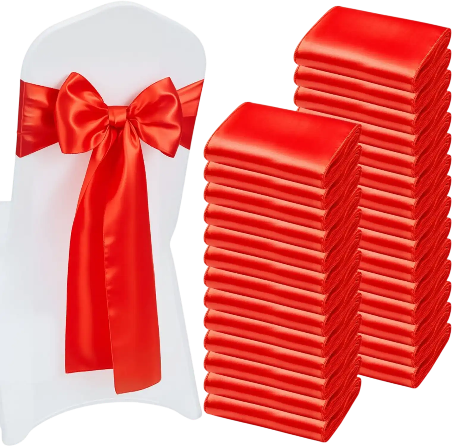 Vevor Chair Sashes Satin 100-Pc Red 7