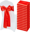 VEVOR Satin Chair Sashes Bows, 50PCS Chair Ribbon Ties Back Sash, 7 x 108 inch, Red Wedding Reception Decoration, for Wedding Ceremony Baby Shower Party Events Banquet Chair Cover Decoration