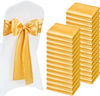 VEVOR Satin Chair Sashes Bows, 100PCS Chair Ribbon Ties Back Sash, 7 x 108 inch, Gold Wedding Reception Decoration, for Wedding Ceremony Baby Shower Party Events Banquet Chair Cover Decoration