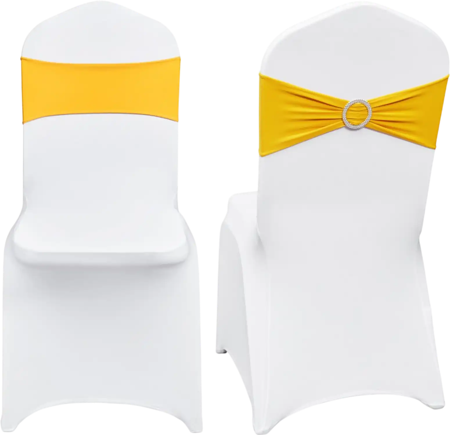 Vevor Chair Covers Stretch Spandex Folding Cover & Sash Set White Gold 30-Pc New