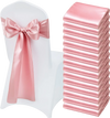VEVOR Satin Chair Sashes Bows, 50PCS Chair Ribbon Ties Back Sash, 7 x 108 inch, Rose Gold Wedding Reception Decoration, for Wedding Ceremony Baby Shower Party Events Banquet Chair Cover Decoration