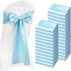 VEVOR Satin Chair Sashes Bows, 100PCS Chair Ribbon Ties Back Sash, 7 x 108 inch, Light Blue Wedding Reception Decoration, for Wedding Ceremony Baby Shower Party Events Banquet Chair Cover Decoration