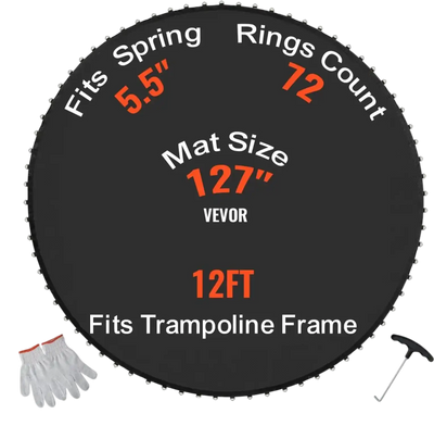 Vevor Trampoline Mat 12' Round Replacement Jumping Mat 127