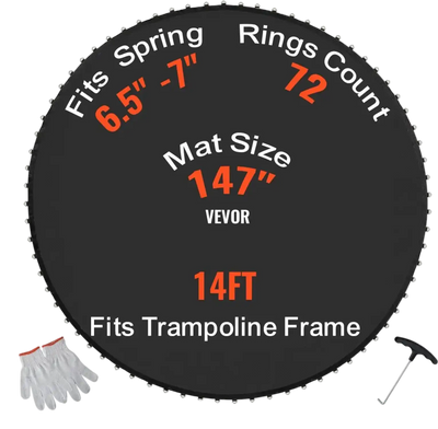 Vevor Trampoline Mat Replacement Jumping Mat for 14' Round Trampolines 6.5