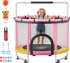 VEVOR 60" Trampoline for Kids, 5 FT Toddler Mini Trampoline, 132 lbs Indoor Outdoor Play Toys with Enclosure Net and Adjustable Gymnastics Bar, Christmas Toys Birthday Gifts for Girls Boys