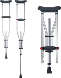 VEVOR Underarm Crutches, 13-Level Height Adjustable Underarm Walking Crutches, Lightweight Aluminum Crutches for Adults Teenager - with Soft Underarm Pad for Leg Injury Surgery Disabled, 1 Pair 300LBS