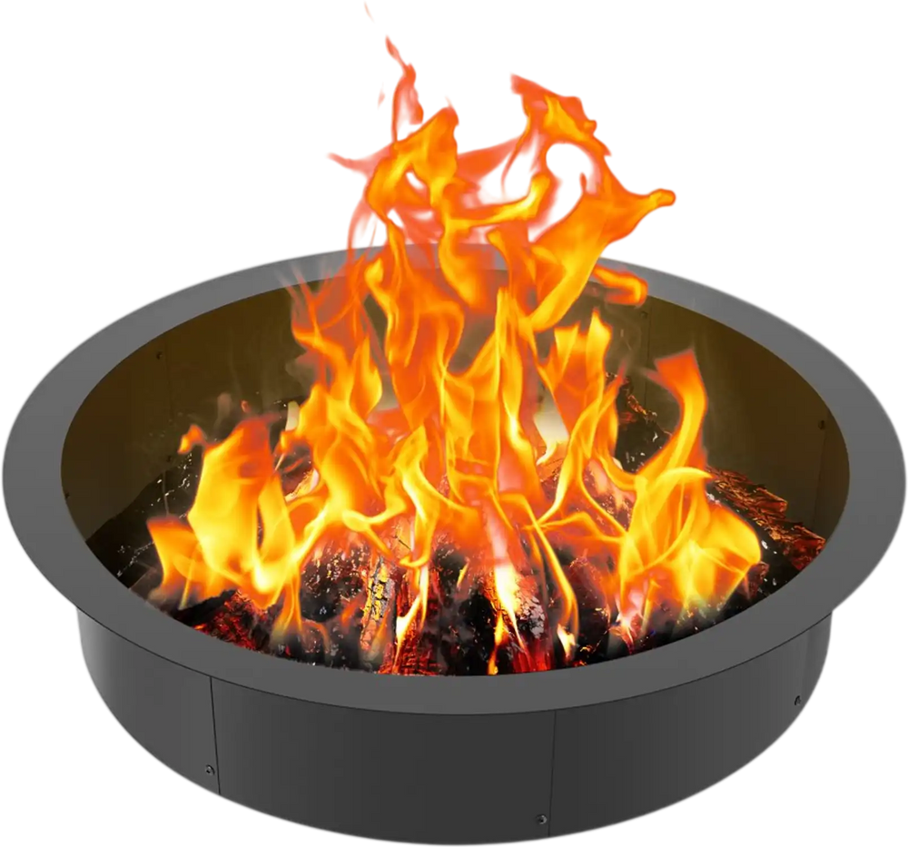 VEVOR Fire Pit Ring, 40-Inch Outer/36-Inch Inner Diameter, 10inch Height 2.5mm Thick Fire Pit Insert, Heavy Duty Carbon Steel Liner DIY Campfire Ring above or In-Ground, for Outdoor Camping, Bonfires