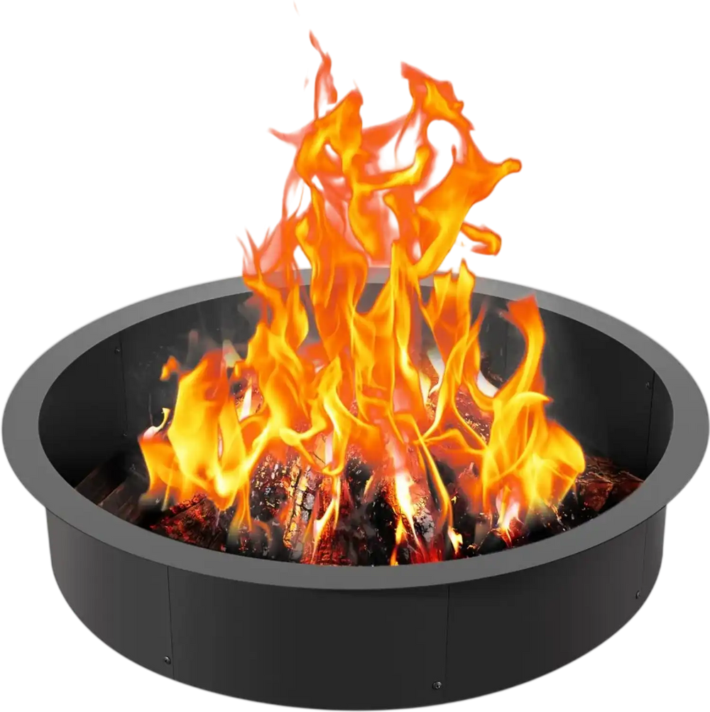 VEVOR Fire Pit Ring, 40-Inch Outer/36-Inch Inner Diameter, 8.5inch Height Fire Pit Insert, Heavy Duty Carbon Steel Liner DIY Campfire Ring above or In-Ground, for Outdoor Camping, Bonfires