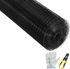 VEVOR Hardware Cloth, 24\" x50\' & 1\"x1\" Mesh Size, Galvanized Steel Vinyl Coated 16 Gauge Welded Wire with A Cutting Plier & A Pair of Fabric Gloves, for Garden Fencing & Pet Enclosures, Black