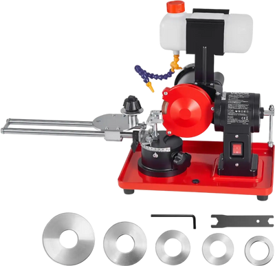 VEVOR Circular Saw Blade Sharpener with Water Tank, 370W 3590RPM Rotary Angle Mill Grinder, Water Injection Sharpening Machine with 5