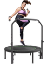 VEVOR Foldable Mini Trampoline, 40 Inch Fitness Rebounder, Max Load 330lbs Exercise Trampoline, Stable & Quiet Trampoline with 4 Level Height Adjustable Foam Handle, for Adults Indoor/Garden Workout