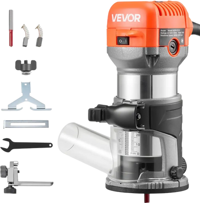 Vevor Wood Router Variable Speed Palm Router with Soft Start 1 HP 710W New
