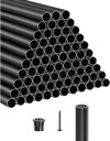 VEVOR Staircase Balusters 101 Pack, 26 In Aluminum Stair Balusters, 3/4 Inch Water-Proof Round Metal Spindle Railing, Hollow Deck Railing with Rail Caps & Screws for Stairs, Porch, Patio, Matte Black