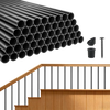VEVOR 125 Pack Deck Balusters, 36 in Aluminum Railing Spindles, 3/4 in Diameter Hollow Round Metal Decking Stair Balusters with Connectors, Screws, for Deck, Porch & Staircase Railing Fence, Black