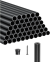 VEVOR Staircase Balusters 51 Pack, 32 In Aluminum Stair Balusters, 3/4 Inch Water-Proof Round Metal Spindle Railing, Hollow Deck Railing with Rail Caps & Screws for Stairs, Porch, Patio, Matte Black