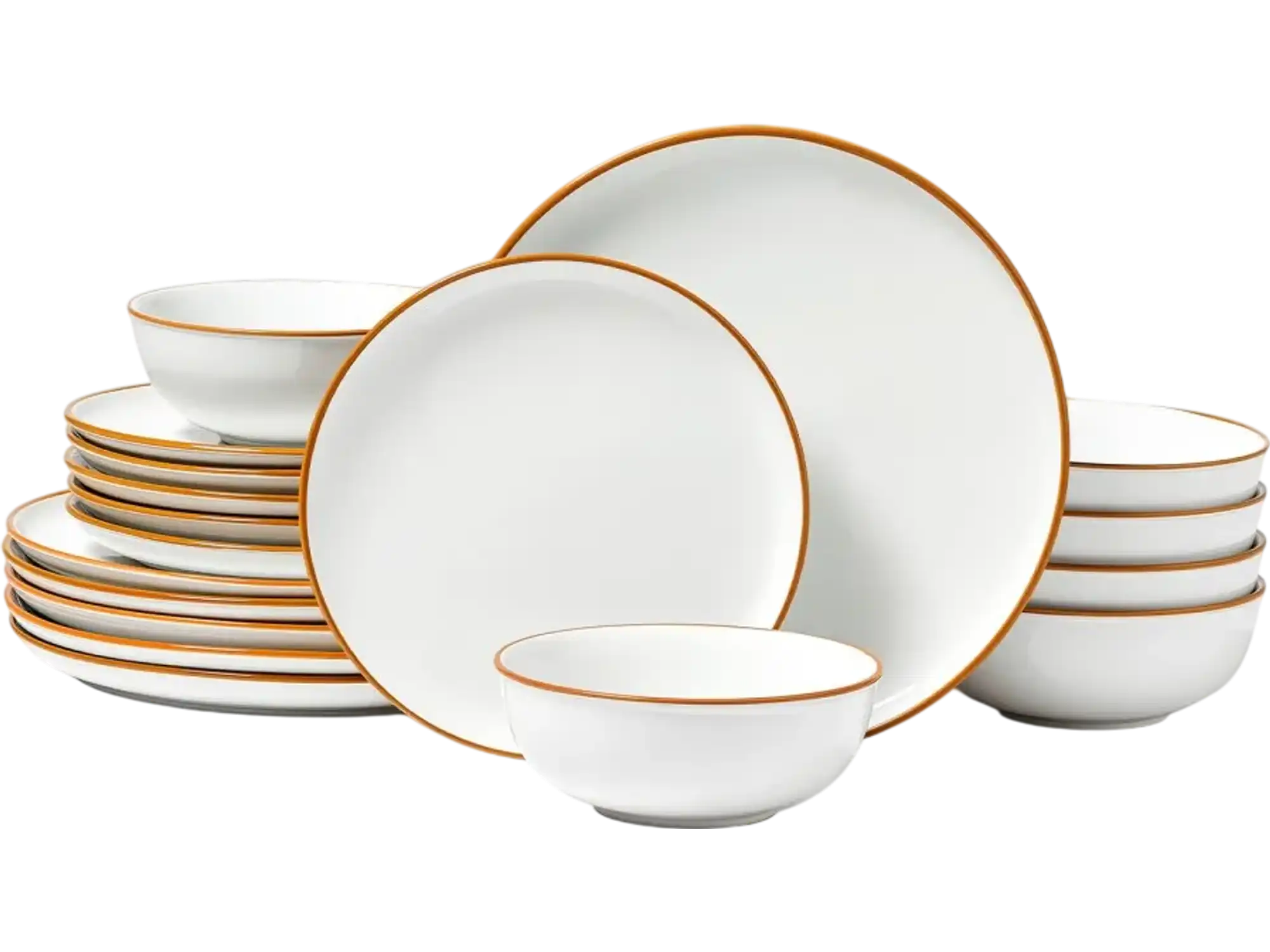 Vevor Dinnerware Set 18-Piece Ceramic Plates and Bowls Service for 6 White New