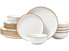 VEVOR Dinnerware Set, Service for 6 (18 PCS), Round Plates and Bowls Sets, Scratch Resistant Ceramic Dinner Ware, Dishwasher and Microwave Suitable Kitchen Dish, for Dessert Salad Soup Pasta, White