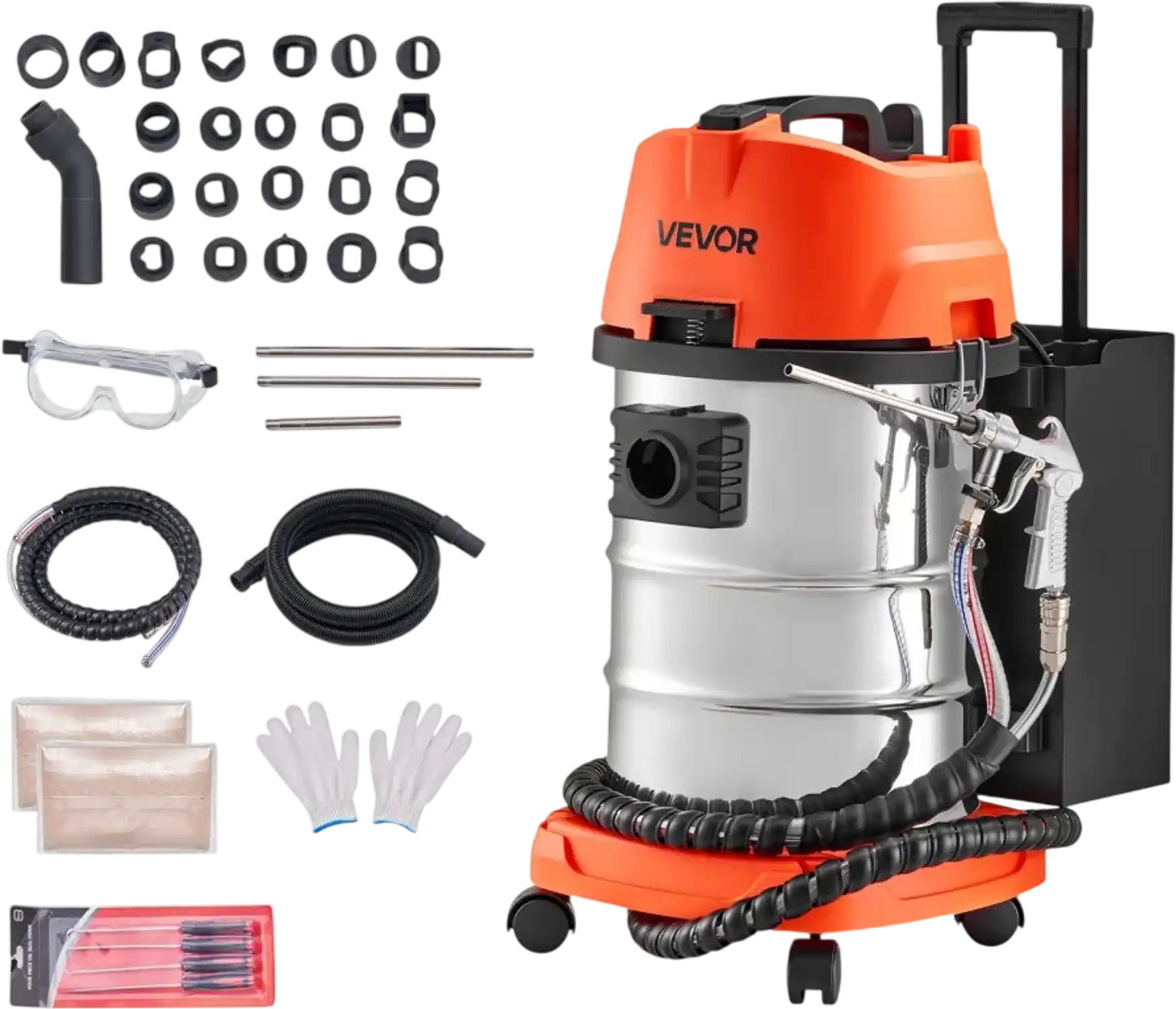 Vevor Walnut Blaster Kit Carbon Cleaning Sand Blaster with Built-In Vacuum 30 L New
